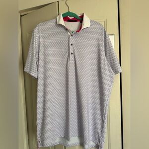 Greyson Gray Polo Shirt with Geometric Pattern